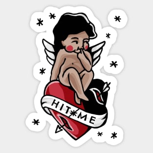 Hit Me Cute Cupid Sticker